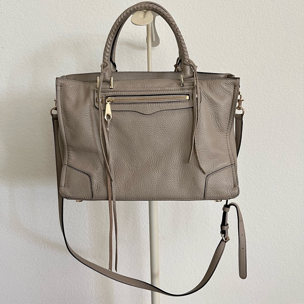 Rebecca Minkoff Gray Taupe Regan Satchel Purse